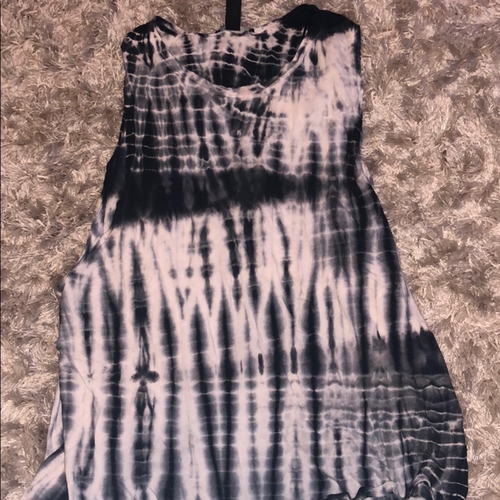Black and White Tie Dye Muscle Tank